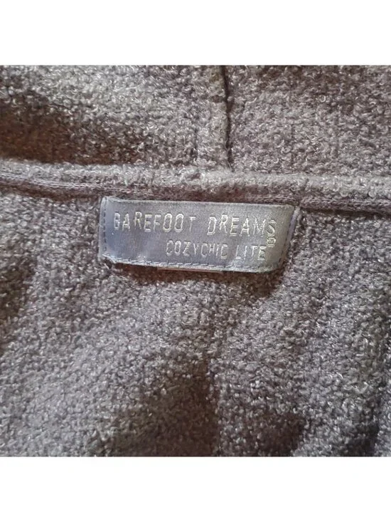 Barefoot Dreams CozyChic Lite Hooded Cardigan 2X Women Baja Blue Open Front - Picture 5 of 7